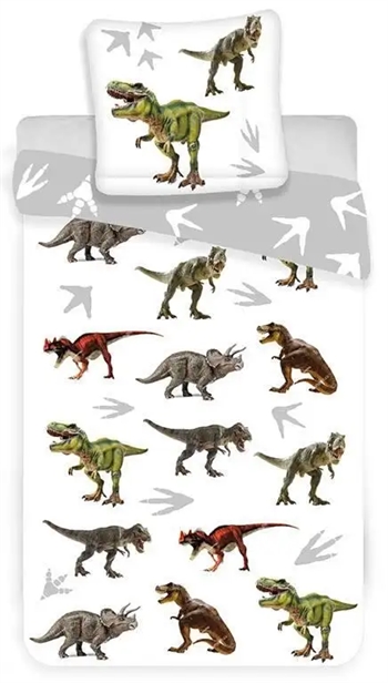 Billede af Junior sengetøj 100x140 cm - junior dinosaurer sengesæt - 2 i 1 design - 100% bomuld